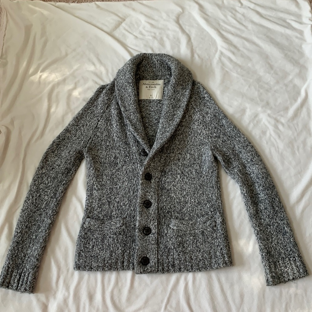Abercrombie & Fitch Mens Knit Grey Cardigan Small